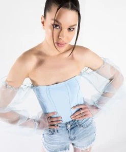 FLEX-FIT HIGH WAISTED SUPER STRETCHY DENIM SHORTS -akira shop flex fit extreme stretch high waisted denim shorts light blue denim 2 2