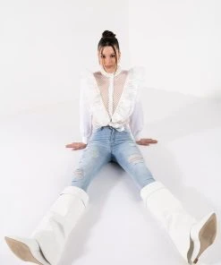 FLEX-FIT EXTREME STRETCH HIGH WAISTED DISTRESSED SKINNY JEANS -akira shop flex fit extreme stretch high waisted distressed skinny jeans light blue denim 4 4