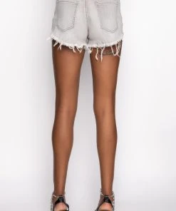 FLEX-FIT HIGH WAISTED SUPER STRETCHY DENIM SHORTS -akira shop flex fit high waisted super stretchy denim shorts grey 7 7