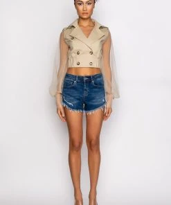 FLEX-FIT HIGH WAISTED SUPER STRETCHY DENIM SHORTS -akira shop flex fit high waisted super stretchy denim shorts medium blue denim 8 8