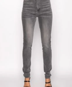 FLEX-FIT HIGH WAISTED SUPER STRETCHY SKINNY JEANS -akira shop flex fit high waisted super stretchy skinny jeans black grey 5 5