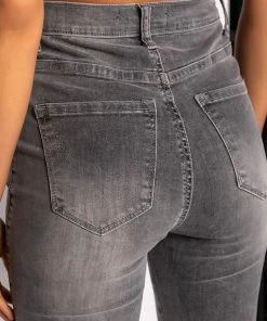 FLEX-FIT HIGH WAISTED SUPER STRETCHY SKINNY JEANS -akira shop flex fit high waisted super stretchy skinny jeans black grey 8 8