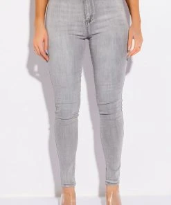 FLEX-FIT HIGH WAISTED SUPER STRETCHY SKINNY JEANS -akira shop flex fit high waisted super stretchy skinny jeans grey 1 1 c1