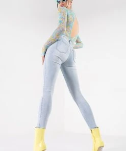 FLEX-FIT HIGH WAISTED SUPER STRETCHY SKINNY JEANS -akira shop flex fit high waisted super stretchy skinny jeans light blue denim 3 3