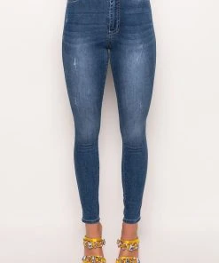 FLEX-FIT HIGH WAISTED SUPER STRETCHY SKINNY JEANS -akira shop flex fit high waisted super stretchy skinny jeans medium blue denim 5 5