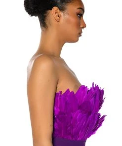 FLY AWAY FEATHER TUBE TOP -akira shop fly away feather tube top dark purple 5 5