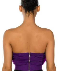 FLY AWAY FEATHER TUBE TOP -akira shop fly away feather tube top dark purple 6 6