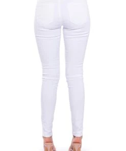 FOLLOW MY LEAD DESTROYED HIGH RISE SKINNY JEANS -akira shop follow my lead destroyed high rise skinny jeans white 7 7