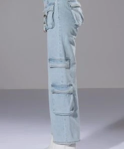 FOR REAL BUCKLE DETAIL RELAXED FIT JEANS 13 FOR REAL BUCKLE DETAIL RELAXED FIT JEANS -akira shop for real buckle detail relaxed fit jeans light blue 6 6