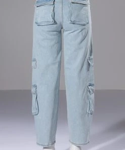 FOR REAL BUCKLE DETAIL RELAXED FIT JEANS 14 FOR REAL BUCKLE DETAIL RELAXED FIT JEANS -akira shop for real buckle detail relaxed fit jeans light blue 7 7