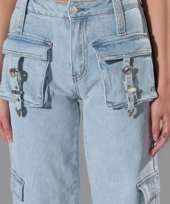 FOR REAL BUCKLE DETAIL RELAXED FIT JEANS 15 FOR REAL BUCKLE DETAIL RELAXED FIT JEANS -akira shop for real buckle detail relaxed fit jeans light blue 8 8