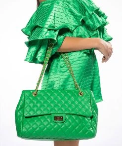 FOUR LEAF CLOVER QUILTED PURSE 9 FOUR LEAF CLOVER QUILTED PURSE -akira shop four leaf clover quilted purse green 1 1