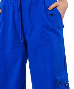 FRENCHY WIDE LEG CARGO PANT -akira shop frenchy wide leg cargo pant royal blue 11 11