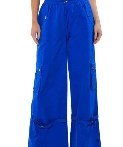 FRENCHY WIDE LEG CARGO PANT -akira shop frenchy wide leg cargo pant royal blue 4 4