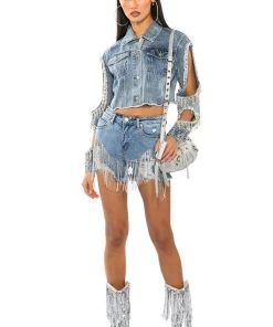 FRESH OUT THE RUNWAY RHINESTONE DENIM SHORT -akira shop fresh out the runway rhinestone denim short light blue 5 5 c1