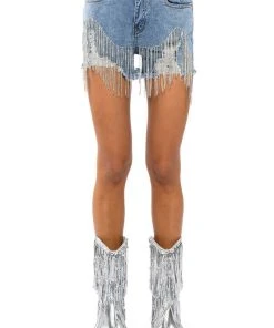 FRESH OUT THE RUNWAY RHINESTONE DENIM SHORT -akira shop fresh out the runway rhinestone denim short light blue 7 7 c1
