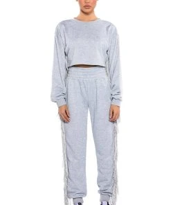 FRINGE ALL THE WAY JOGGER 13 FRINGE ALL THE WAY JOGGER -akira shop fringe all the way jogger heather grey 3 3