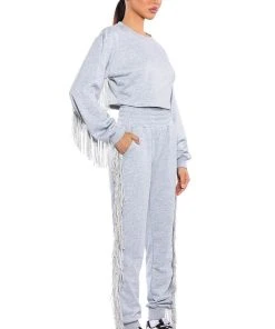 FRINGE ALL THE WAY JOGGER 15 FRINGE ALL THE WAY JOGGER -akira shop fringe all the way jogger heather grey 5 5