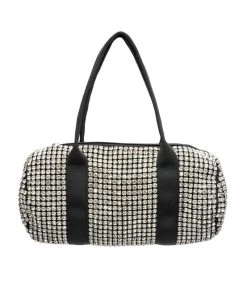 FTW RHINESTONE CYLINDER PURSE