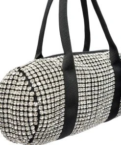 FTW RHINESTONE CYLINDER PURSE -akira shop ftw rhinestone cylinder purse silver 4 4