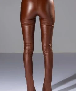 FULL OF SECRETS SPLIT FRONT TROUSER -akira shop full of secrets split front trouser brown 7 7