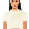 FUZZY MOOD SHORT SLEEVE TOP -akira shop fuzzy mood short sleeve top ivory 1 1