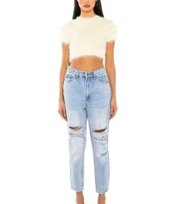 FUZZY MOOD SHORT SLEEVE TOP 10 FUZZY MOOD SHORT SLEEVE TOP -akira shop fuzzy mood short sleeve top ivory 3 3