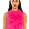 FUZZY MOOD SLEEVELESS TOP -akira shop fuzzy mood sleeveless top fuchsia 1 1