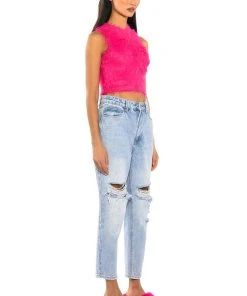 FUZZY MOOD SLEEVELESS TOP -akira shop fuzzy mood sleeveless top fuchsia 3 3