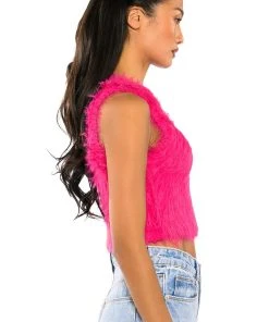 FUZZY MOOD SLEEVELESS TOP -akira shop fuzzy mood sleeveless top fuchsia 4 4