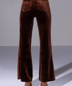 GABRIELLE VELVET FLARE TROUSER -akira shop gabrielle velvet flare trouser brown 5 5