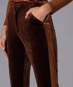 GABRIELLE VELVET FLARE TROUSER -akira shop gabrielle velvet flare trouser brown 6 6