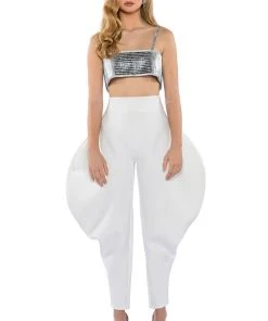 GENIE SCUBA PANTS IN WHITE -akira shop genie scuba pants white 6 6