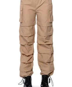 GET DOWN RUCHED PARACHUTE PANT -akira shop get down ruched parachute pant taupe 5 5