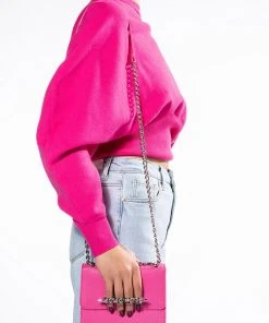 GET LIT PINK KNUCKLE CROSSBODY PURSE -akira shop get lit pink knuckle crossbody purse pink 2 2