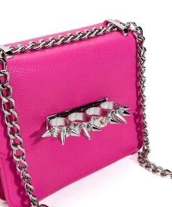 GET LIT PINK KNUCKLE CROSSBODY PURSE -akira shop get lit pink knuckle crossbody purse pink 5 5
