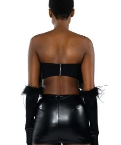 GIFT FOR YOU TUBE TOP AND GLOVES SET -akira shop gift for you tube top and gloves set black 10 10