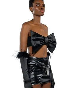 GIFT FOR YOU TUBE TOP AND GLOVES SET -akira shop gift for you tube top and gloves set black 5 5 c1