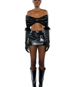 GIFT FOR YOU TUBE TOP AND GLOVES SET -akira shop gift for you tube top and gloves set black 7 7 c1