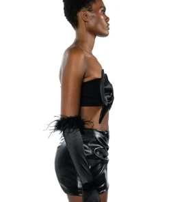 GIFT FOR YOU TUBE TOP AND GLOVES SET -akira shop gift for you tube top and gloves set black 9 9