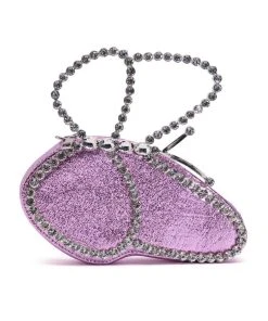 GLASS ANIMALS RHINESTONE HANDLE BAG -akira shop glass animals rhinestone handle bag pink 3 3