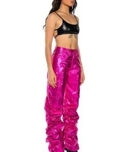 GLIMPSE OF MAGIC RELAXED METALLIC PANT -akira shop glimpse of magic relaxed metallic pant fuchsia 4 4