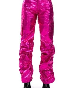 GLIMPSE OF MAGIC RELAXED METALLIC PANT -akira shop glimpse of magic relaxed metallic pant fuchsia 5 5