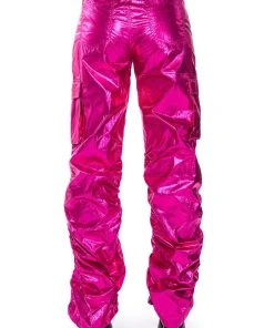 GLIMPSE OF MAGIC RELAXED METALLIC PANT -akira shop glimpse of magic relaxed metallic pant fuchsia 7 7