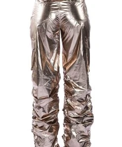 GLIMPSE OF MAGIC RELAXED METALLIC PANT -akira shop glimpse of magic relaxed metallic pant gold 7 7