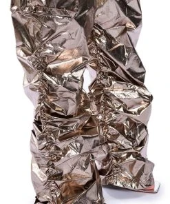 GLIMPSE OF MAGIC RELAXED METALLIC PANT -akira shop glimpse of magic relaxed metallic pant gold 8 8