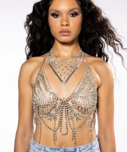 GODDESS RHINESTONE TOP