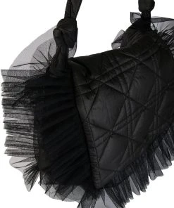 GOING PLACES TULLE DETAIL NYLON PURSE -akira shop going places tulle detail nylon purse black 5 5