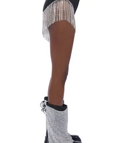 GONNA LOVE ME WATERFALL RHINESTONE DENIM SHORT -akira shop gonna love me waterfall rhinestone denim short black 11 11 c1