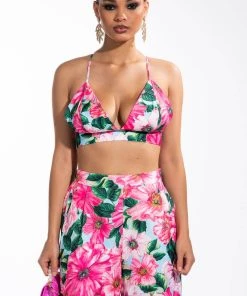 GOOD TO ME FLORAL BRALETTE -akira shop good to me floral bralette pink 4 4
